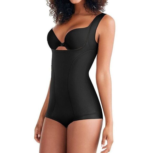 Maidenform 1856 Women's Sz S Black Flexees Open Bust Wide Strap Body Shaper - Picture 6 of 7